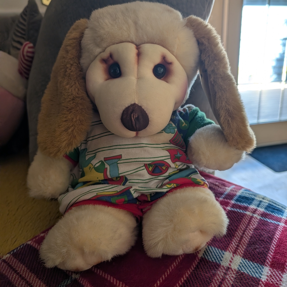 Plush Dog Toy with Brown Ears